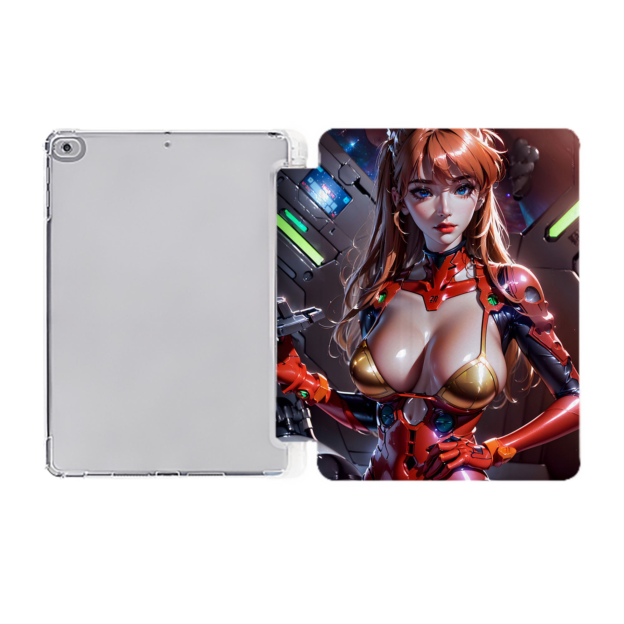 （画像用） EVA 新世紀エヴァンゲリオン IPad ケース ペン収納付き 三つ折りスタンド PUレザー×シリコン 対応機種9.5/10.5/10.9インチ